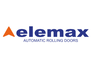 Logo Elemax automatic rolling doors para la fabricación costarricense de cortinas metálicas.