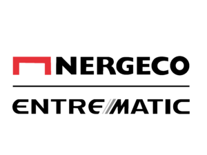 Logo de Nergeco Entrematic para sistemas de cortinas rápidas de lona para aplicaciones de cuartos limpios